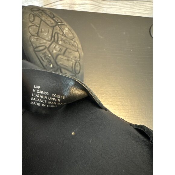 Korks Black Leather Platform Sandals With Ankle Strap & Buckles Size 8 - Picture 6 of 6